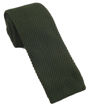 Dark Olive Green Knitted Tie