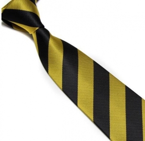 Gold and Black Striped Club Tie