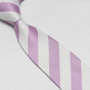 Pink and White Striped Club Tie