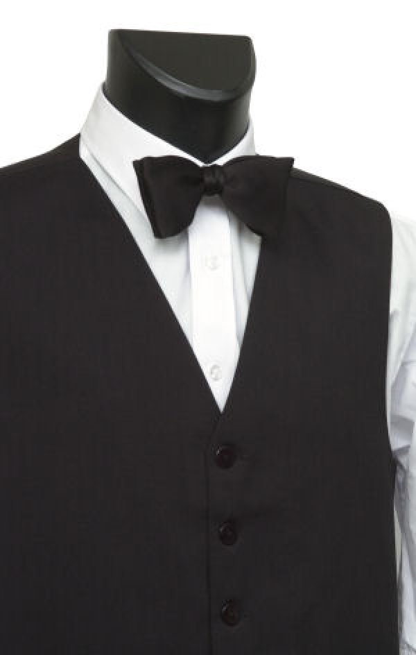 Plain Black Waistcoat with FREE Bow Tie | With Free And Fast UK Delivery