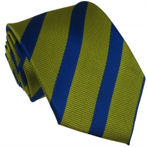 Yellow and Blue Striped Silk Tie