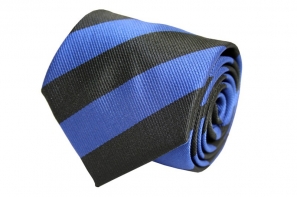 Black and Blue Striped Club Tie | With Free And Fast UK Delivery