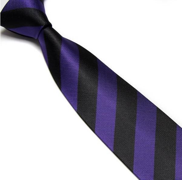 Purple and Black Striped Club Tie