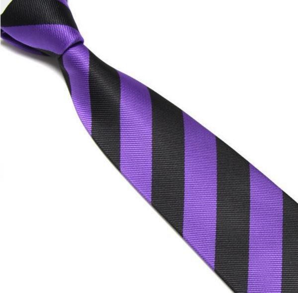 Purple and Black Striped Club Tie