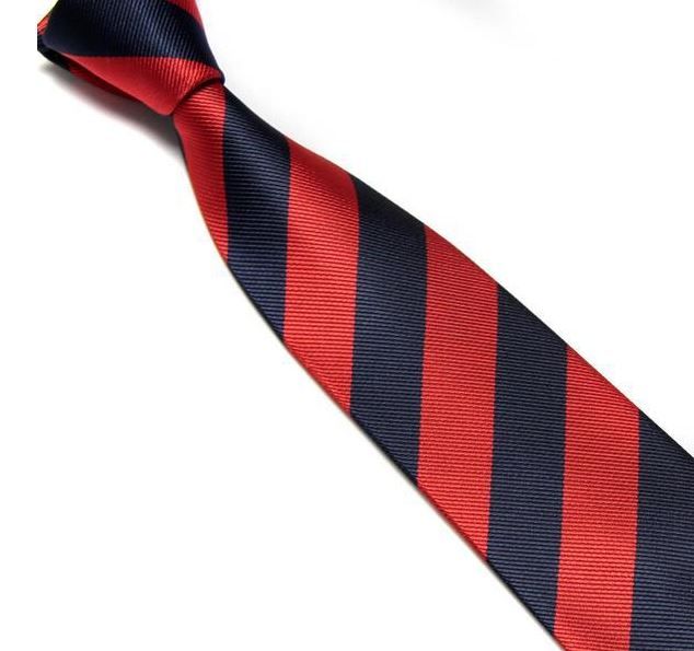 Red and Navy Striped Club Tie