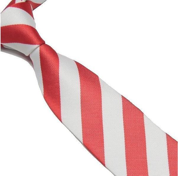 Red and White Striped Club Tie