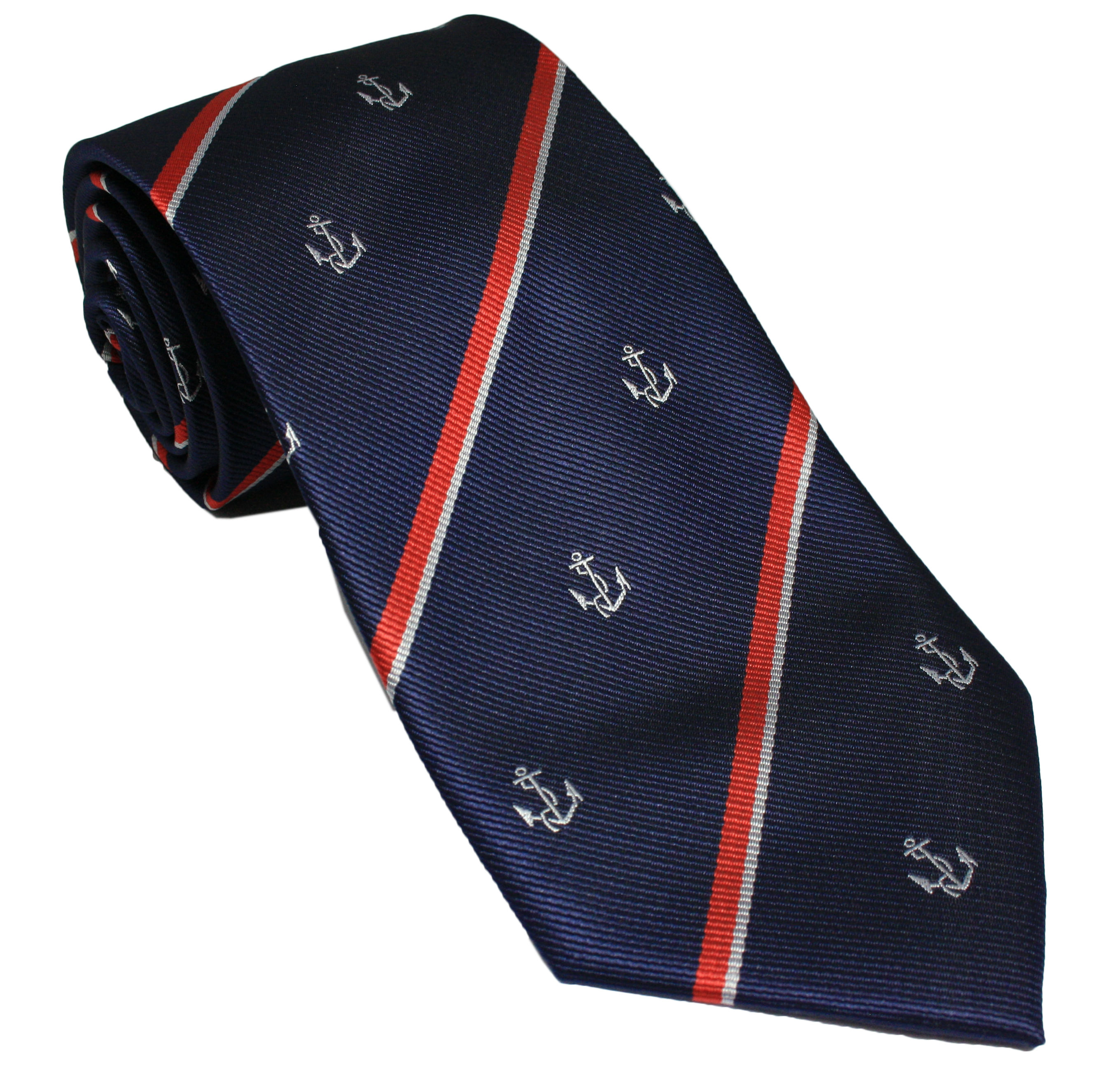 Royal Navy Anchor and Stripes Tie