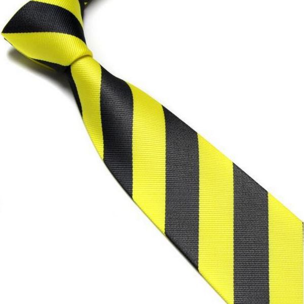 Yellow and Black Striped Club Tie