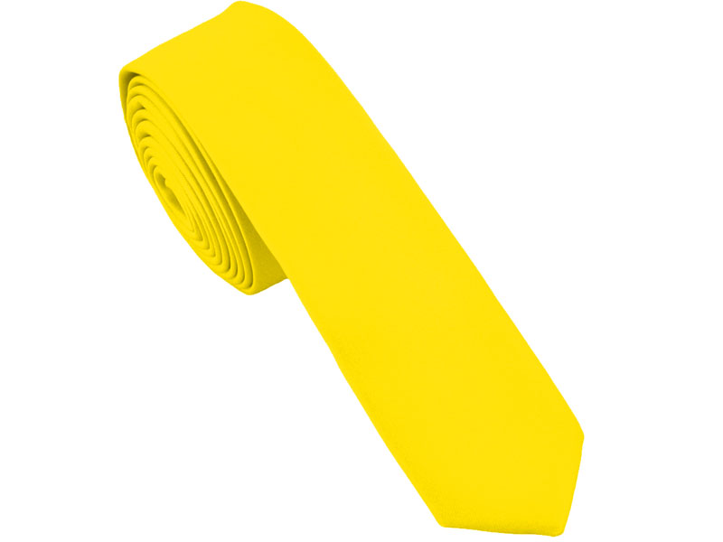 Yellow Satin Skinny Tie