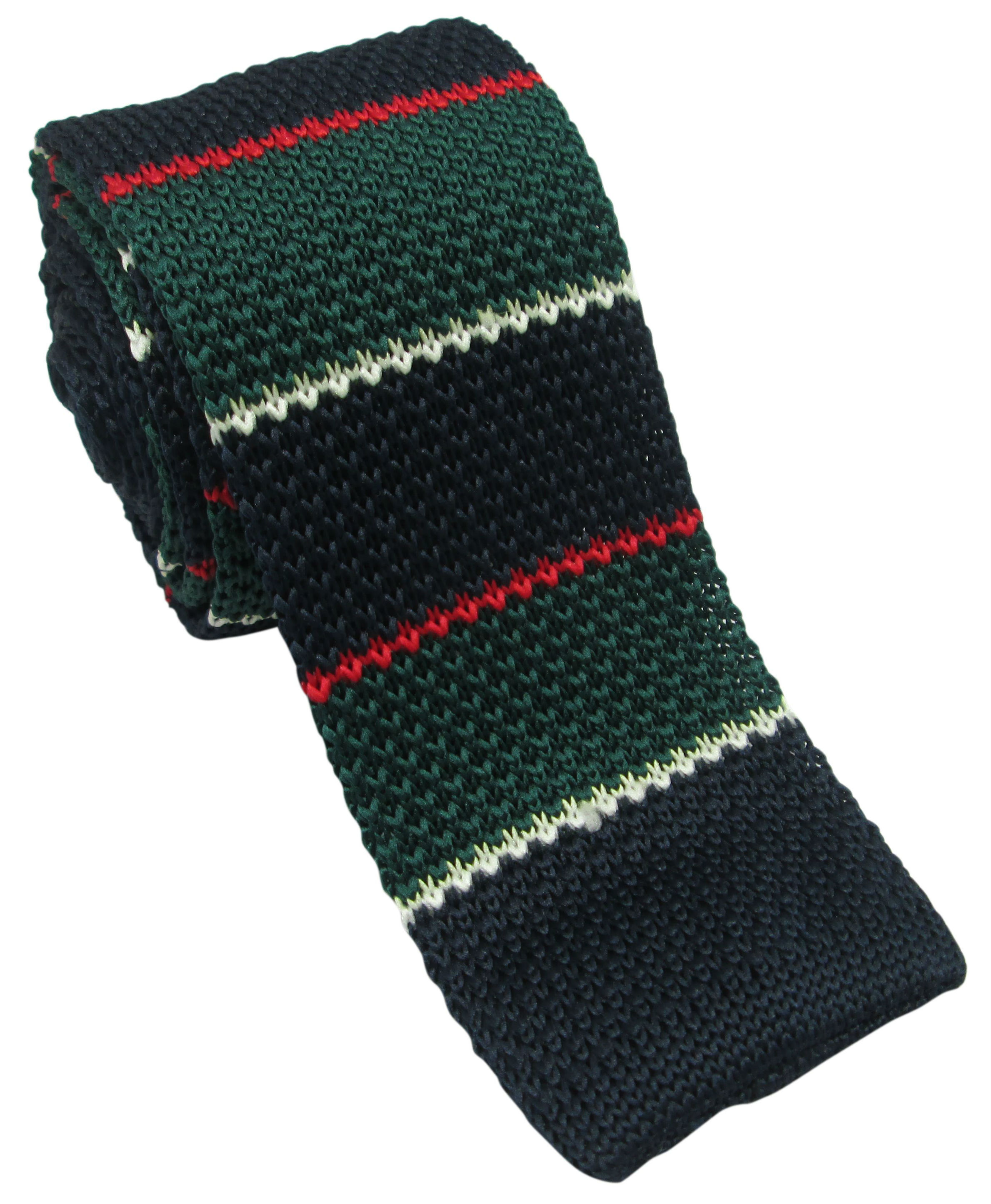 Dark Green and Navy Knitted Tie