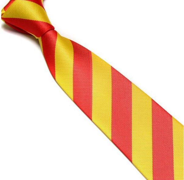 Yellow and Red Striped Club Tie