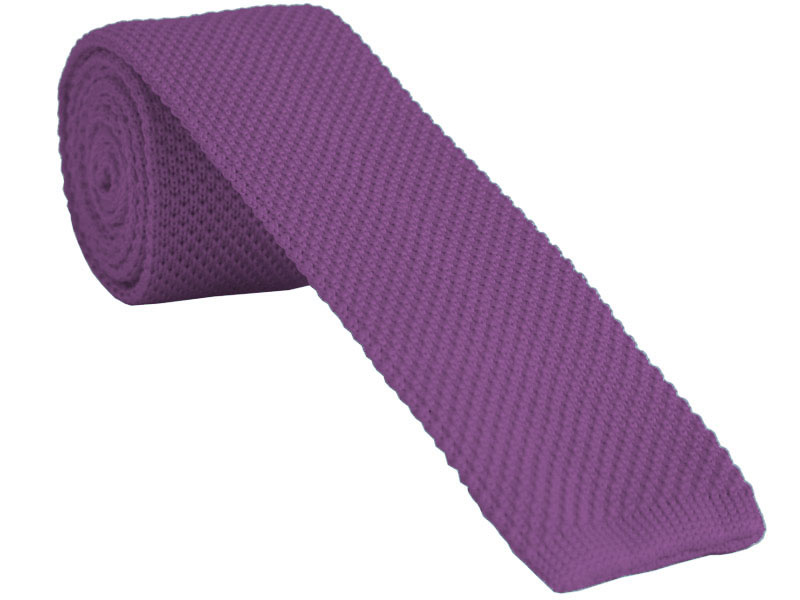 Designer Cadbury Purple Skinny Knitted Tie 5 cm Blade 
